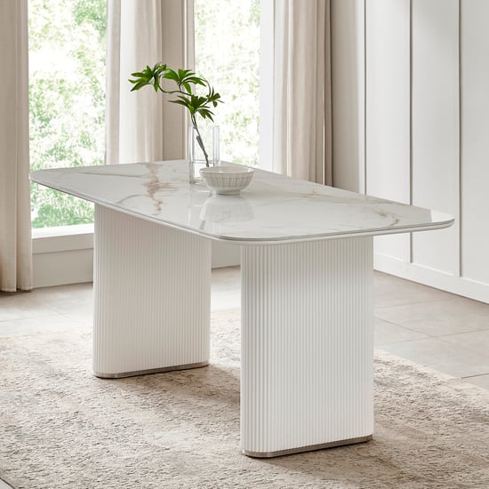 Sophia NXT Ceramic Top 6-Seater Dining Table - White