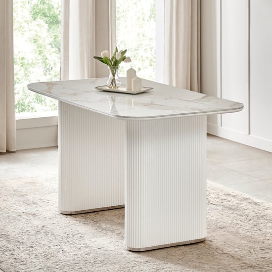 Sophia Ceramic Top 4-Seater Dining Table - White