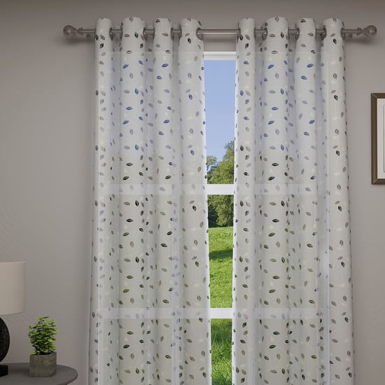 GM Vintage Set of 2 Embroidered Sheer Door Curtains - 6.9ft (213cm)
