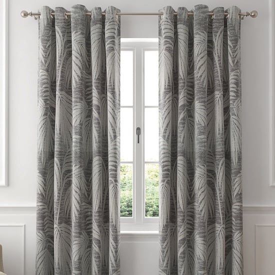 GM Marbella Set of 2 Jacquard Light Filtering Door Curtains - 6.9ft (213cm)