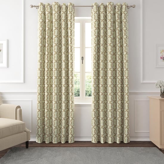 GM Avoca Set of 2 Jacquard Light-Filtering Door Curtains - 6.9ft (213cm)