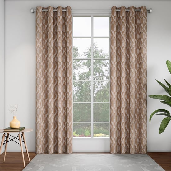 GM Amore Set of 2 Jacquard Light-Filtering Door Curtains - 6.9ft (213cm)