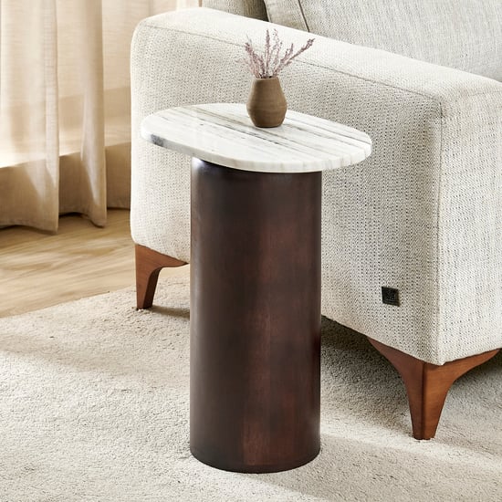 Dali Marble Top Accent Table - White