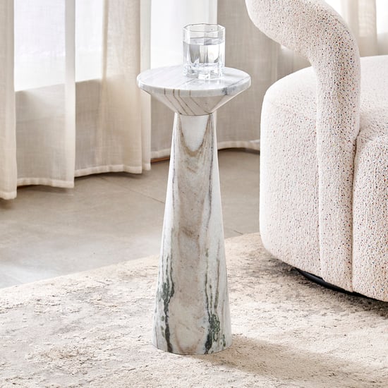Dali Marble End Table -  White