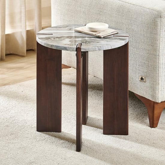 Dali Marble Top End Table - White
