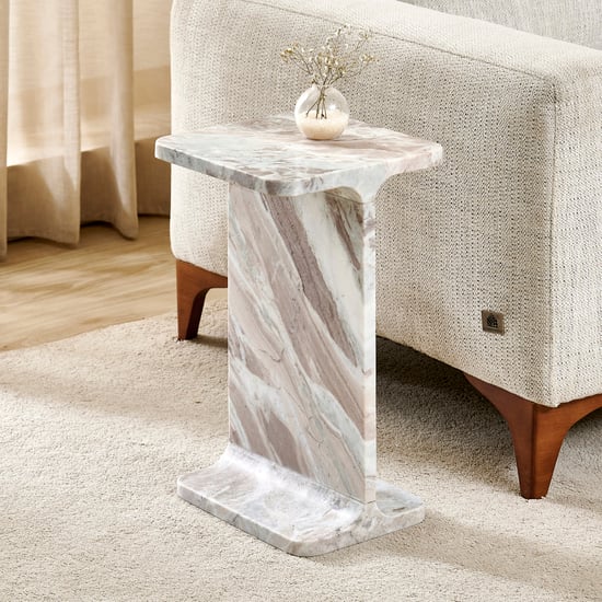 Hoover Marble Top Accent Table - Beige