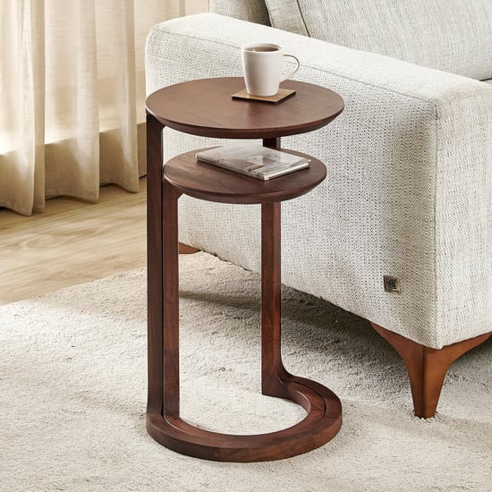 Jeremy Solid Wood Nest of 2 Tables - Walnut