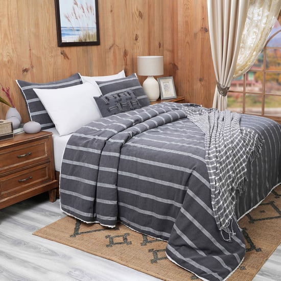 MASPAR Rurban Opulence Cotton 9Pcs Striped Bed-In-A-Bag Set