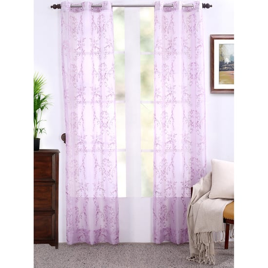 MASPAR Set of 2 Embroidered Light Filtering Door Curtains - 7.5ft (228cm)