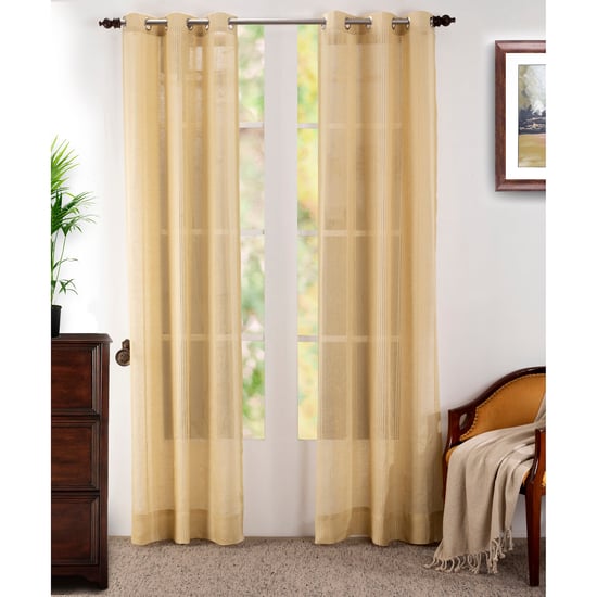 MASPAR Set of 2 Striped Light Filtering Door Curtains - 7.5ft (228cm)