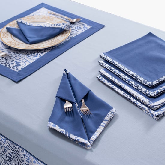 MASPAR Folklore Transition 8Pcs Cotton Printed Napkins and Placemats Set