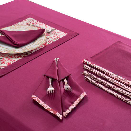 MASPAR Folklore Transition Set of 8 Cotton Printed Napkins and Placemats