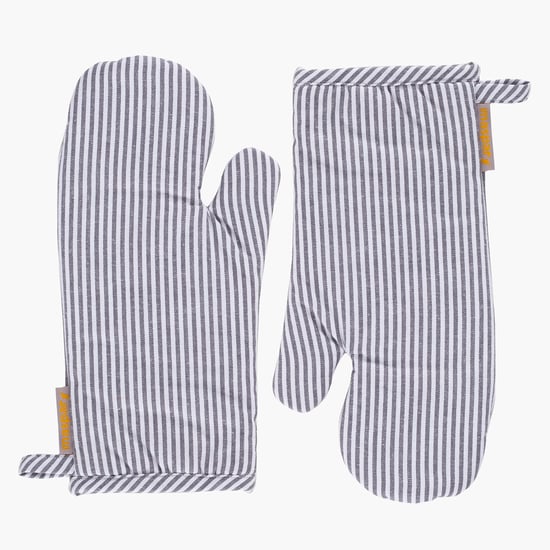 MASPAR Set of 2 Cotton Striped Oven Mitts