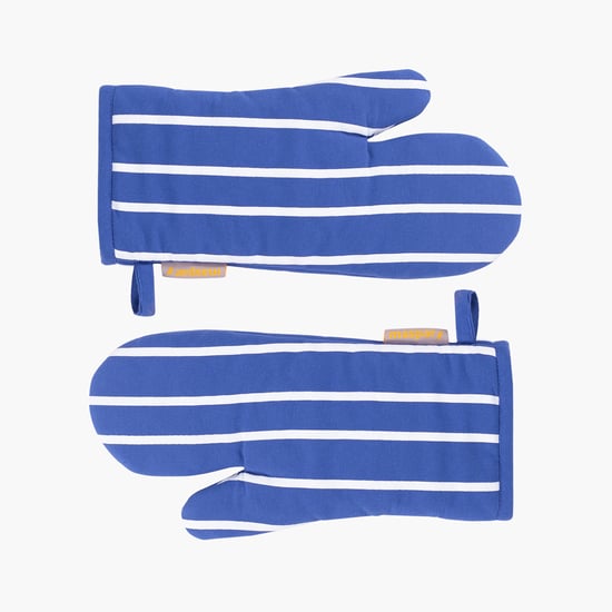 MASPAR Set of 2 Cotton Striped Oven Mitts