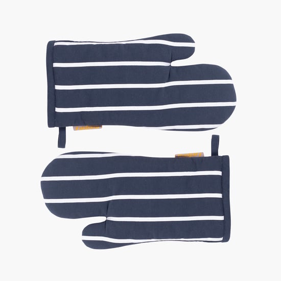 MASPAR Set of 2 Cotton Striped Oven Mitts