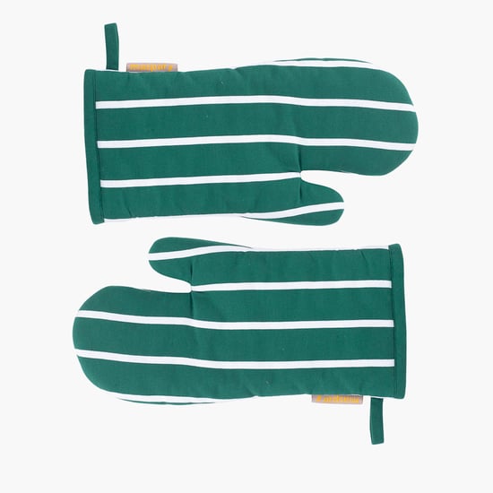 MASPAR Set of 2 Cotton Striped Oven Mitts
