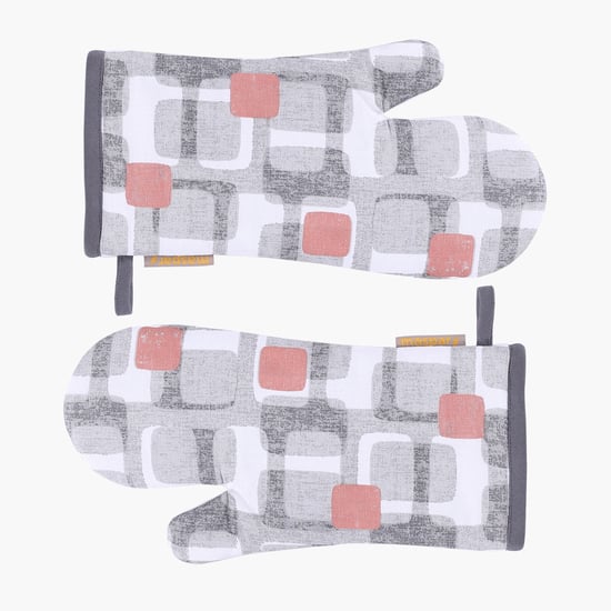 MASPAR Set of 2 Cotton Printed Oven Mitts
