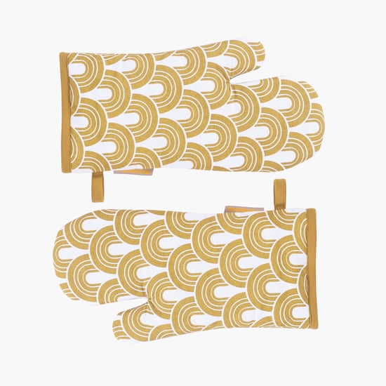 MASPAR Set of 2 Cotton Printed Oven Mitts