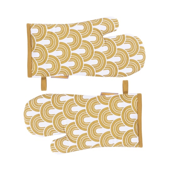 MASPAR Set of 2 Cotton Printed Oven Mitts