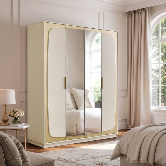 Alchemy 4-Door Wardrobe with Mirrors - Gold