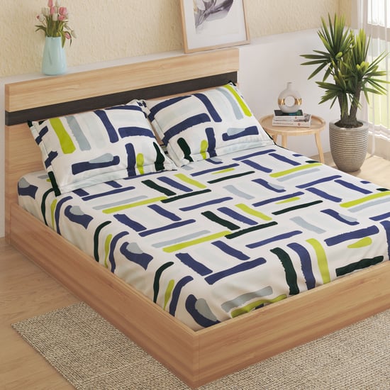 Corsica Microfibre Striped 3Pcs Queen Bedsheet Set