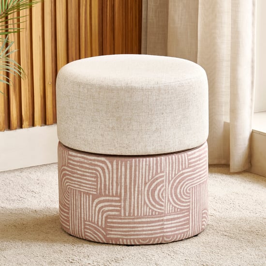 Elaine Fabric Swivel Ottoma - Brown