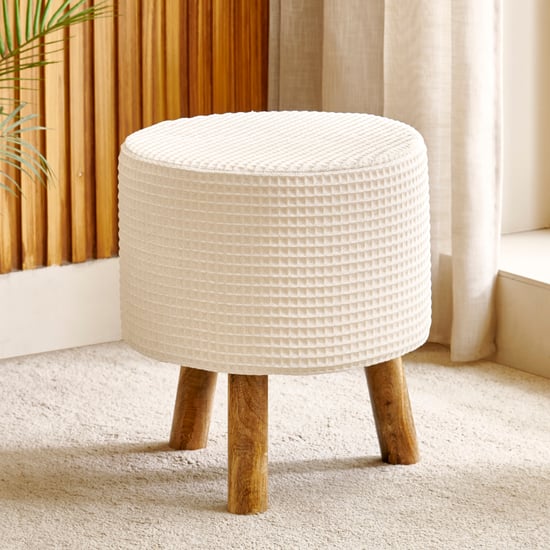 Lotus NXT Waffle Fabric Ottoman - Beige