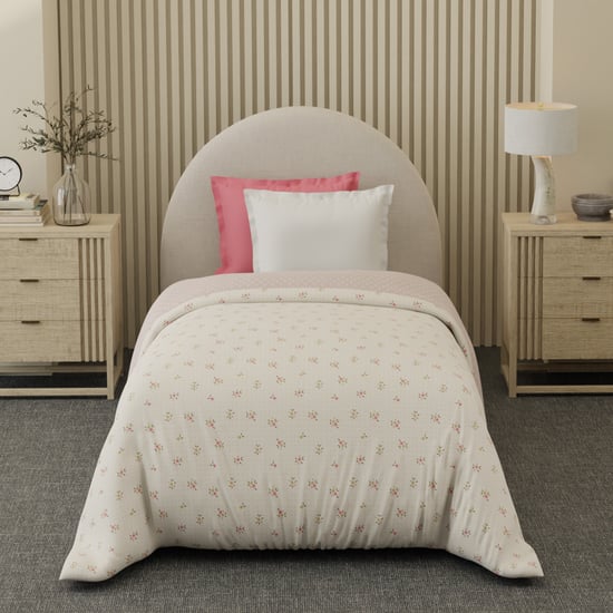 BOUTIQUE LIVING Cottage Garden Cotton Printed Reversible Single Comforter