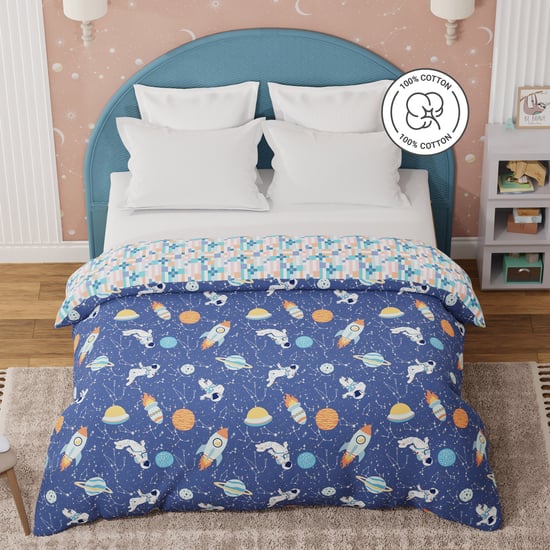 BOUTIQUE LIVING Kids Rock N Room Cotton Glow In the Dark Print Reversible Double Comforter