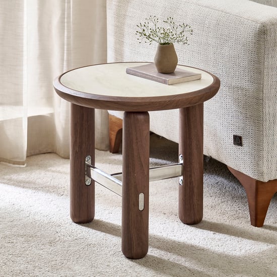 Ramona Sintered Stone Top End Table - Walnut