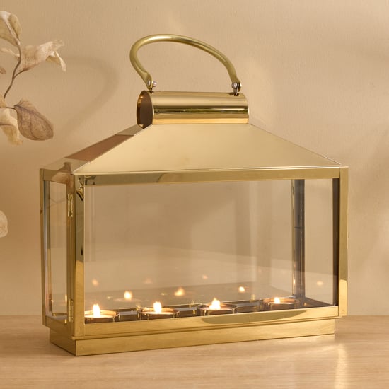 Opulence Aura Steel and Glass Lantern - Medium