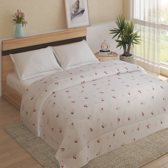 Slate Kids Cotton Ballerina Print Reversible Double Comforter