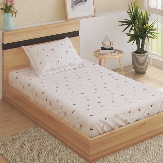 Slate Kids Cotton 180TC Ballerina Print 2Pcs Single Bedsheet Set