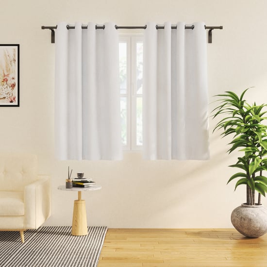 Amaira Pearl Set of 2 Sheer Window Curtains - 5.2ft (160cm)