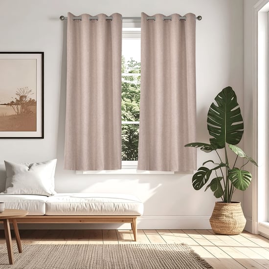 Muffle Grain Set of 2 Blackout Window Curtains - 5.2ft(260cm)