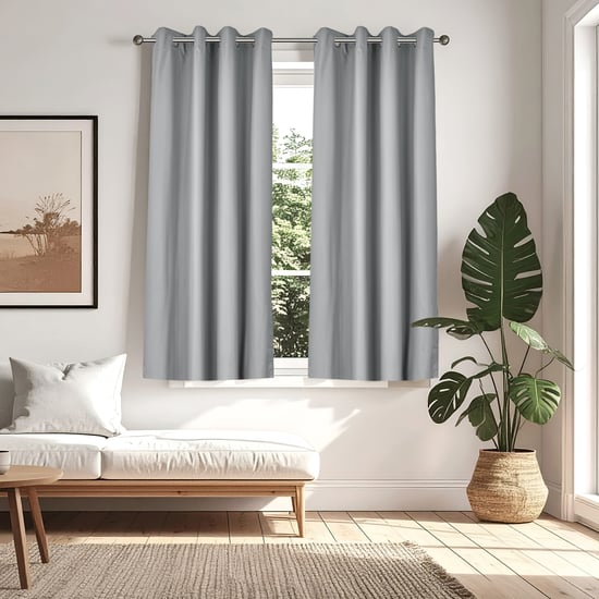 Muffle Shadow Set of 2 Blackout Window Curtains - 5.2ft (160cm)