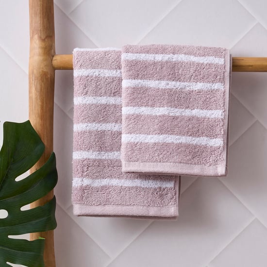 Colour Refresh Essence 2Pcs Cotton Striped Face Towels - 30x30cm