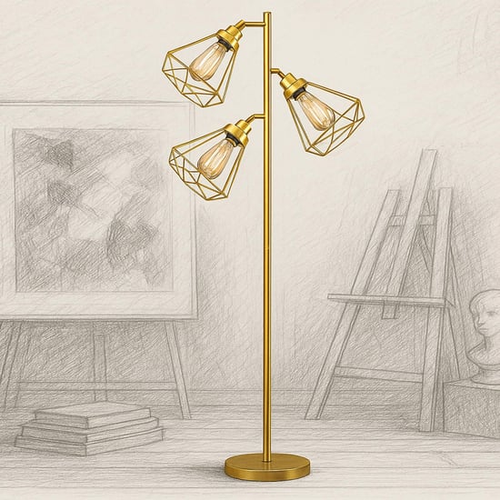 HOMESAKE Metal Multi-Shade Tree Floor Lamp