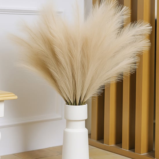 HOMESAKE Set of 3 Artificial Pampas Grass Sticks - 45.7cm