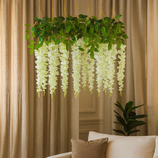 HOMESAKE Set of 6 Artificial Wisteria Hanging Flowers - 109.7cm