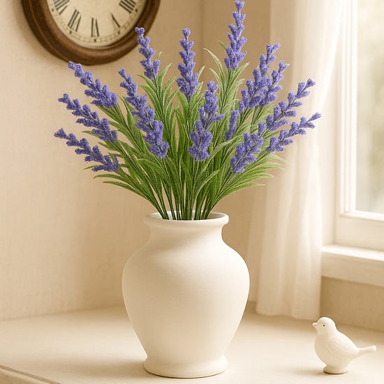 HOMESAKE Set of 4 Artificial Lavender Sticks - 37cm