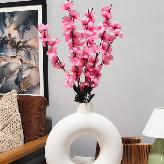 HOMESAKE Set of 4 Artificial Peach Blossom Sticks - 60cm