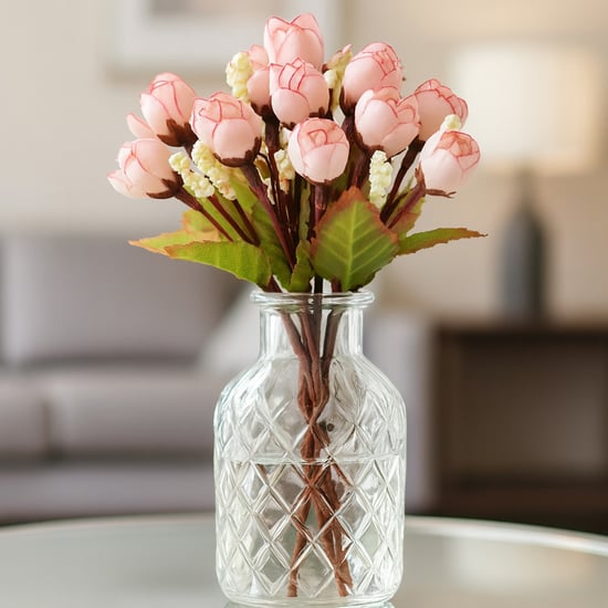 HOMESAKE Set of 2 Artificial Rose Flower Sticks - 24.1cm