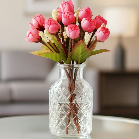 HOMESAKE Set of 2 Artificial Rose Flower Sticks - 24.1cm