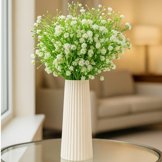 HOMESAKE Set of 4 Artificial Gypsophila Flower Sticks - 19.8x33cm