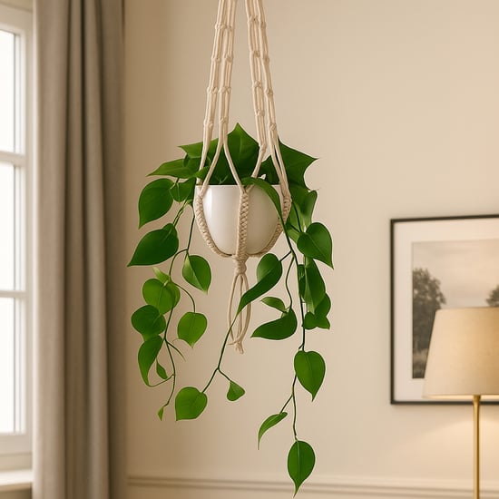 HOMESAKE Set of 4 Artificial Hanging Vine Plants - 45cm