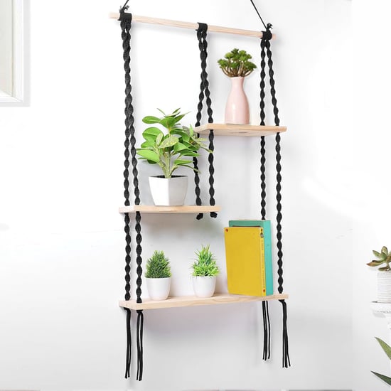 HOMESAKE Solid Wood 3-Tier Wall Hanging Shelf