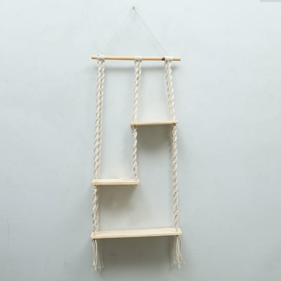 HOMESAKE Solid Wood 3-Tier Wall Hanging Shelf