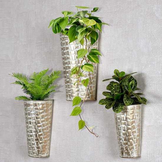 HOMESAKE Set of 3 Metal Wall Planters
