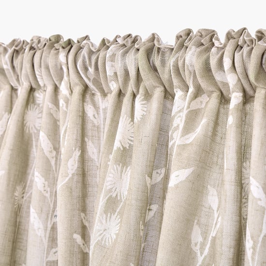 Amaira Vine Set of 2 Floral Print Sheer Door Curtains - 8.85ft (270cm)